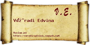 Váradi Edvina névjegykártya